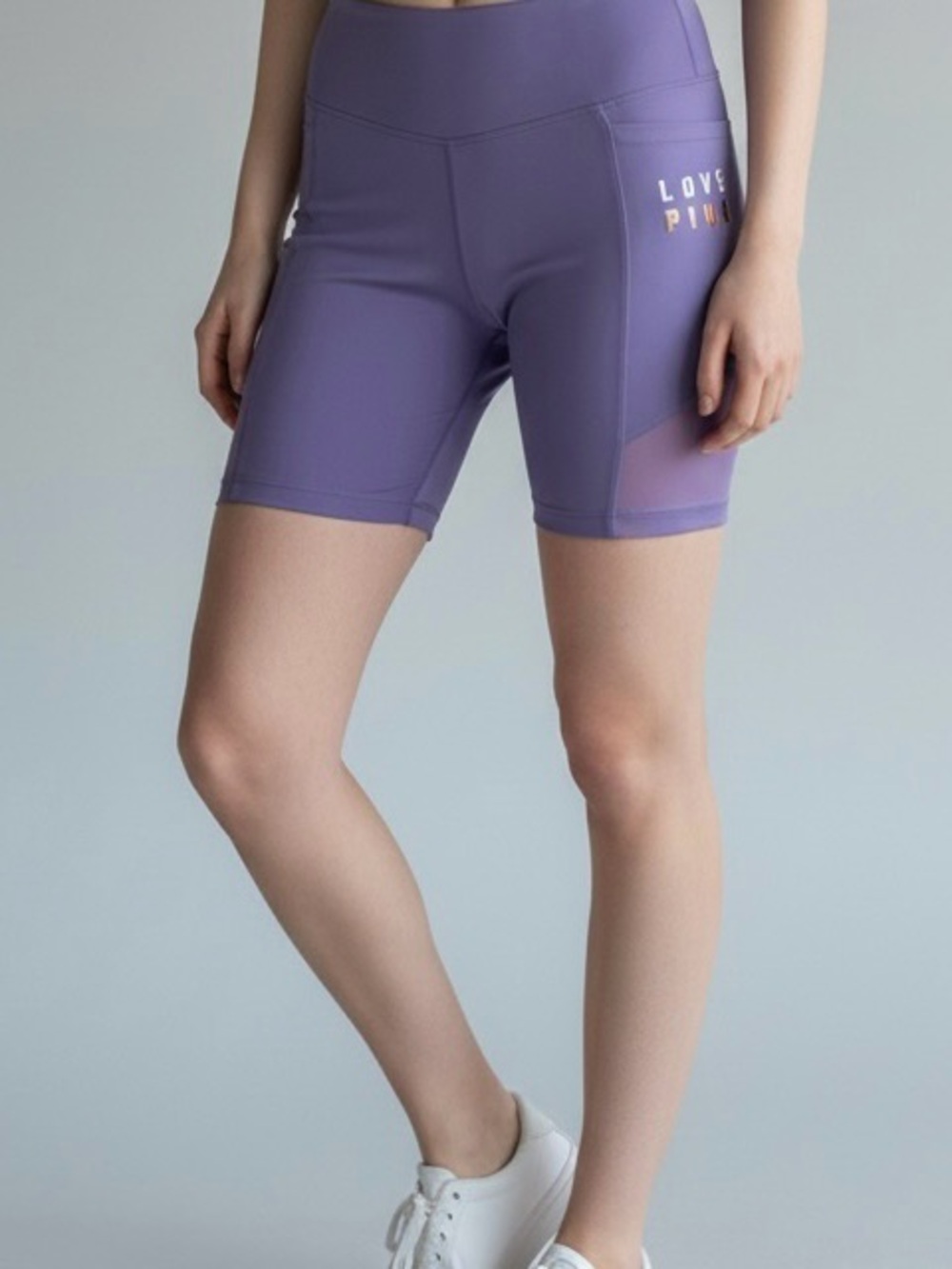 Victoria’s Secret PINK Purple High-Waist Bike Shorts with Side Pockets